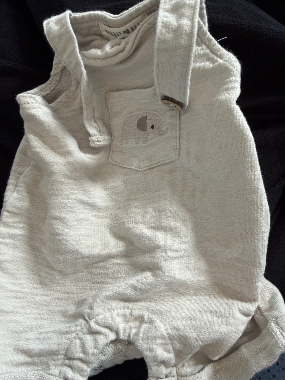 Cream Elephant Pocket Baby Romper - Kids Accessories